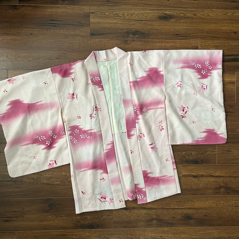 Elegant vintage Haori Floral Kimono Jacket M-L